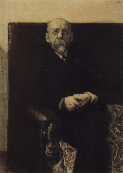Portrait of the author Fyodor Sologub (1863-1927) a Boris Michailowitsch Kustodiew