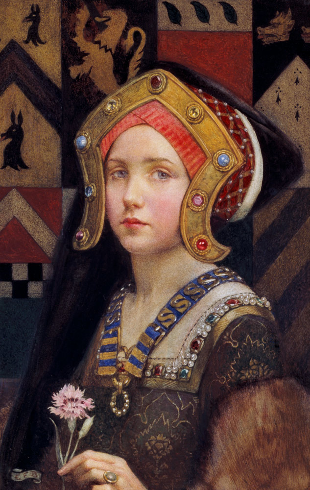 Head of a Tudor Girl a Brickdale Eleanor Fortescue