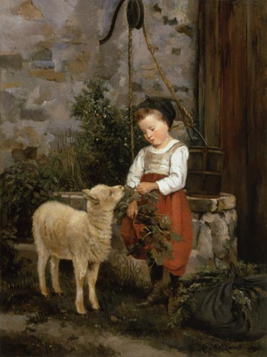 The favourite lamb. a Camille-Leopold Cabaillot