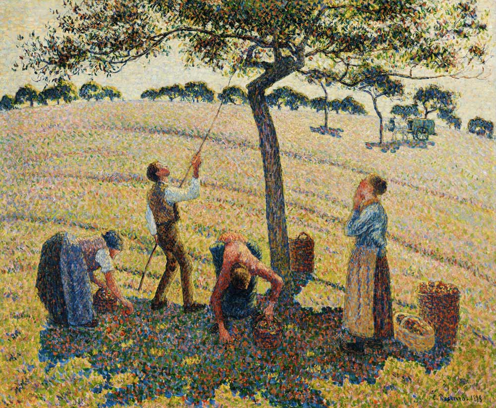 The apple harvest a Camille Pissarro