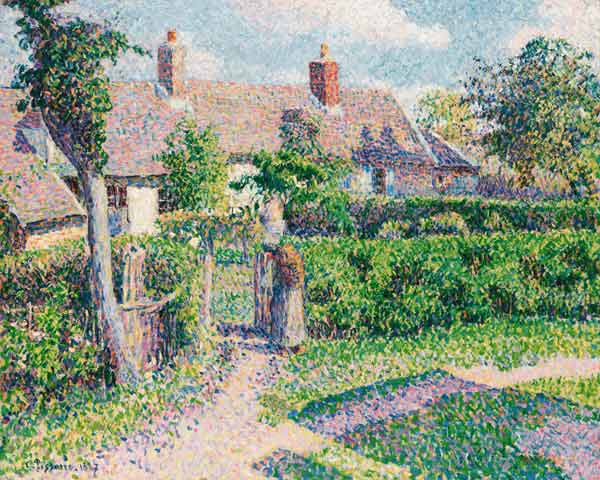 Peasants' houses, Eragny a Camille Pissarro