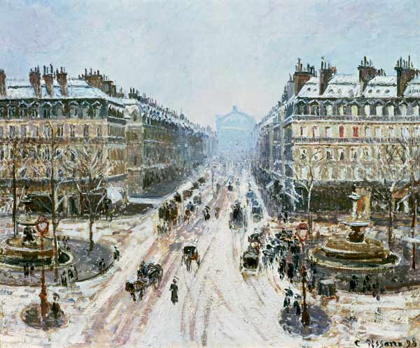 Avenue de l'Opera - Effect of Snow a Camille Pissarro