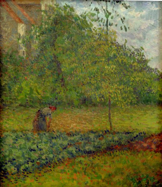 C.Pissarro, Gemüsegarten mit Bäuerin... a Camille Pissarro