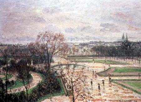 The Garden of the Tuileries in Rainy Weather a Camille Pissarro