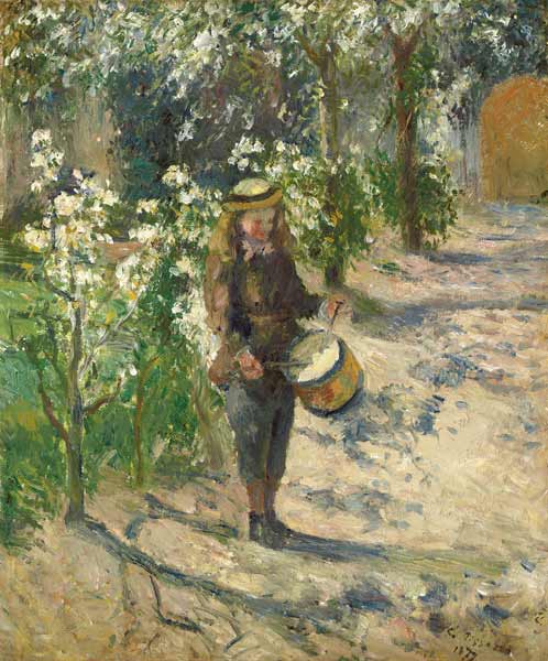 Kind mit Trommel a Camille Pissarro
