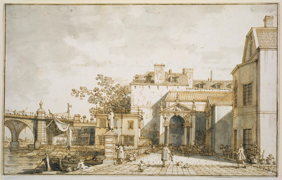 Capriccio with Reminiscences of Westminster Bridge and Richmond House a Canaletto (Giovanni Antonio Canal)