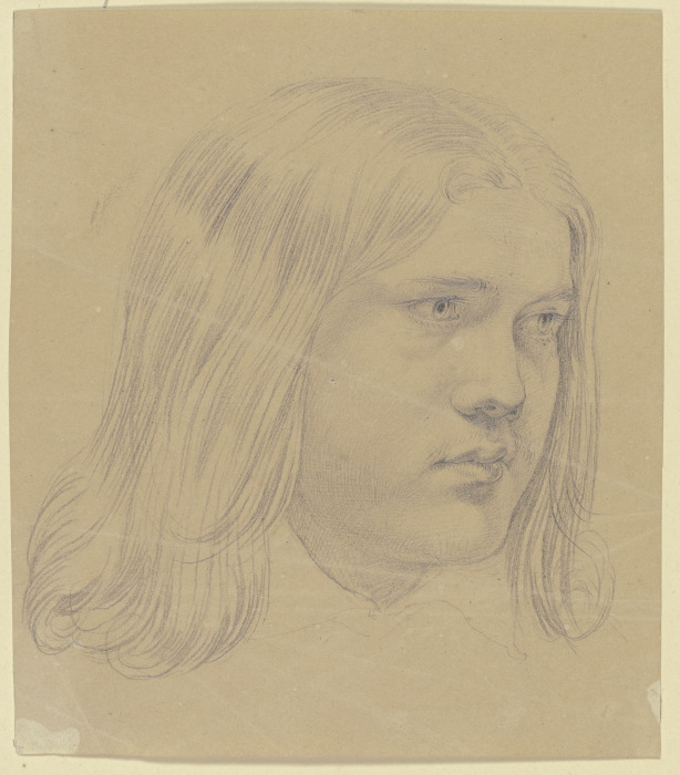 Jünglingskopf mit langem Haar a Carl Barth