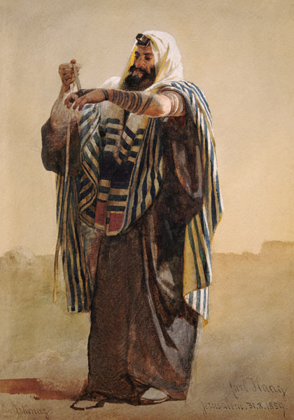 A Jerusalemite Shepherd Winding the Phylacteries for the Hand a Carl Haag
