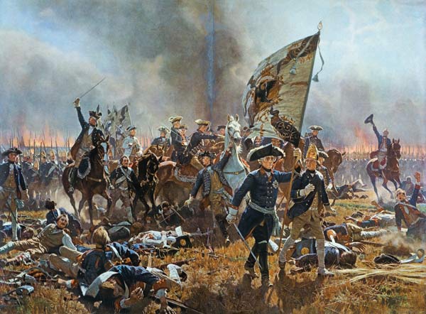 Federico il Grande nella battaglia di Zorndorf a Carl Röchling