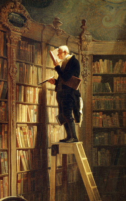 The bookworm (detail) a Carl Spitzweg