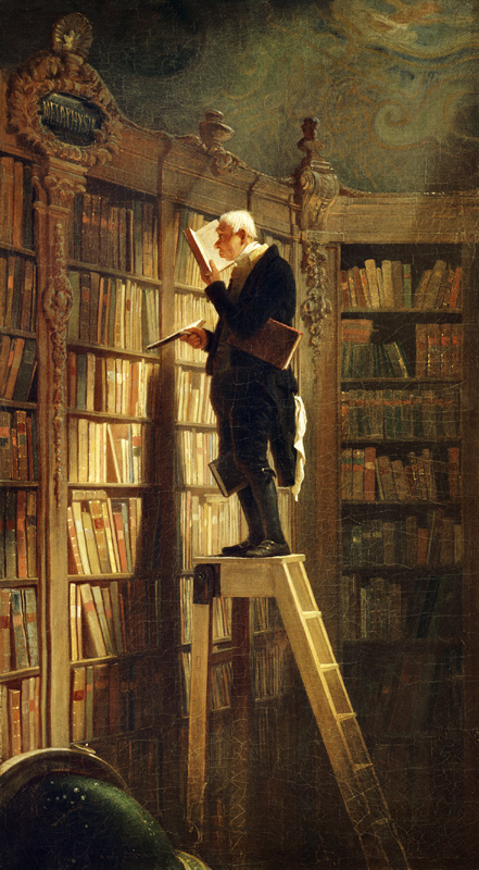 Il topo da biblioteca - quadro di Carl Spitzweg come stampa d\'arte o  dipinto.