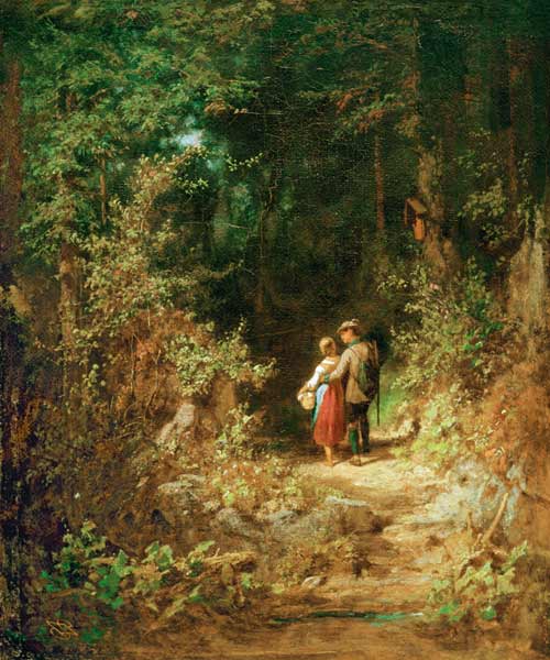 C.Spitzweg / Pair of Lovers.../ c.1860 a Carl Spitzweg