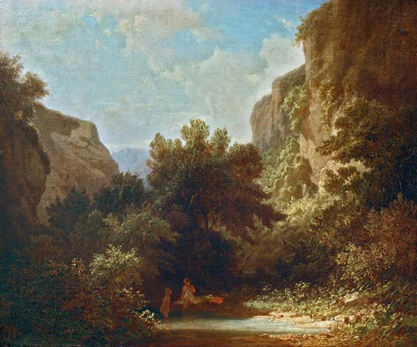 Carl Spitzweg / Rocky Landscape / c.1854 a Carl Spitzweg