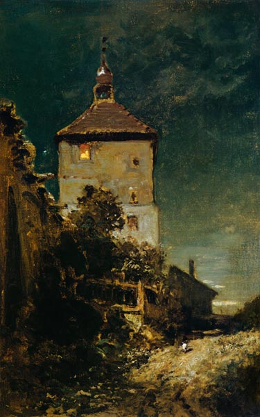 The Tower in Schwandorf a Carl Spitzweg