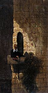 A student on the dress circle of the detention cell. a Carl Spitzweg