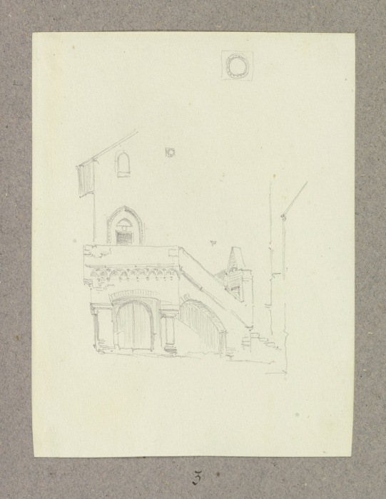 Partie einer Hausfassade mit Treppenabgang a Carl Theodor Reiffenstein