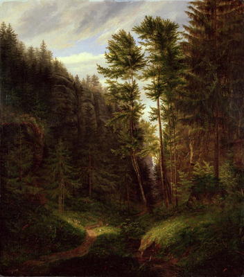 Clearing in the Uttenwald Region, 1820 (oil on canvas) a Carl Wilhelm Götzloff