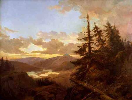 Norwegian Landscape in the Light of the Early Morning a Carl XV or Karl Ludvig Eugene