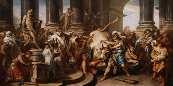 Theseus conquering the bull at Marathon, 1732-34 a Carle van Loo