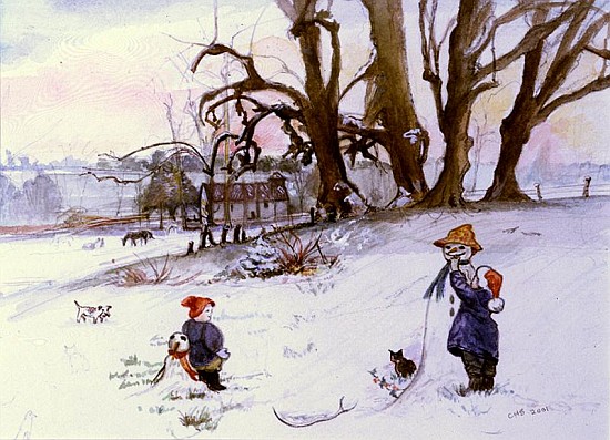 Snowmen, 2001 (w/c on paper)  a Caroline  Hervey-Bathurst