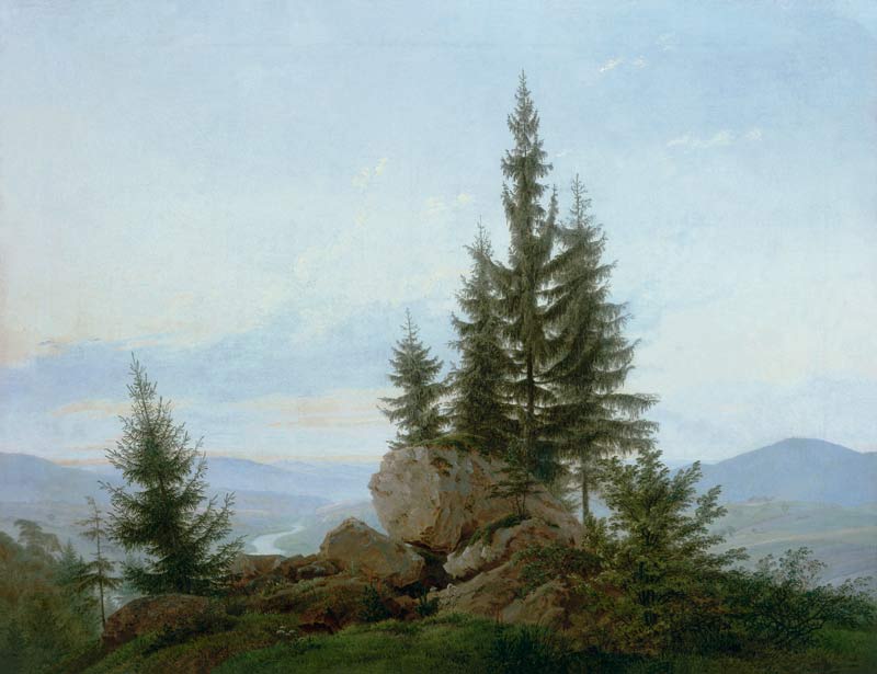 Veduta della valle dell'Elba a Caspar David Friedrich