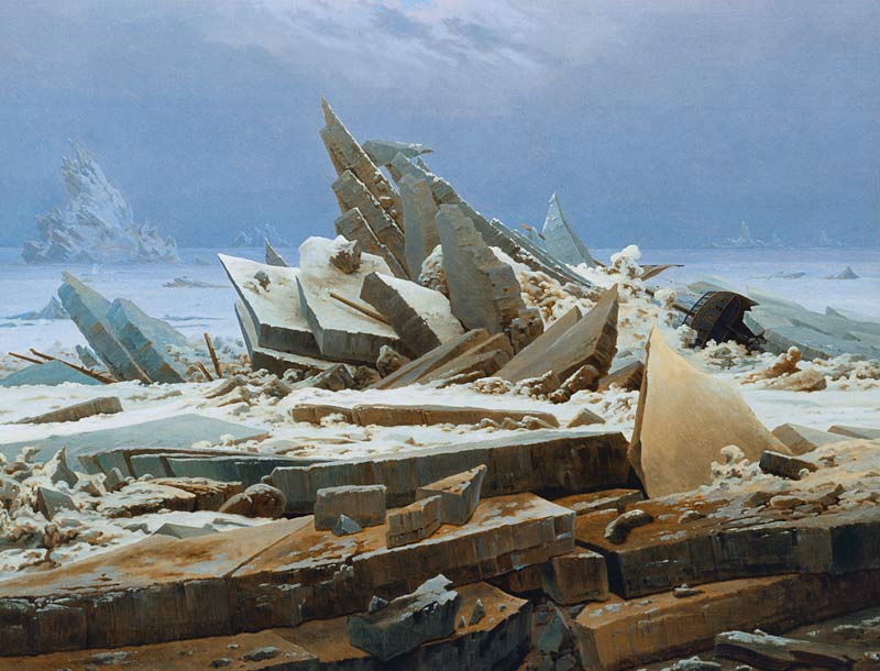 Il mare di ghiaccio a Caspar David Friedrich