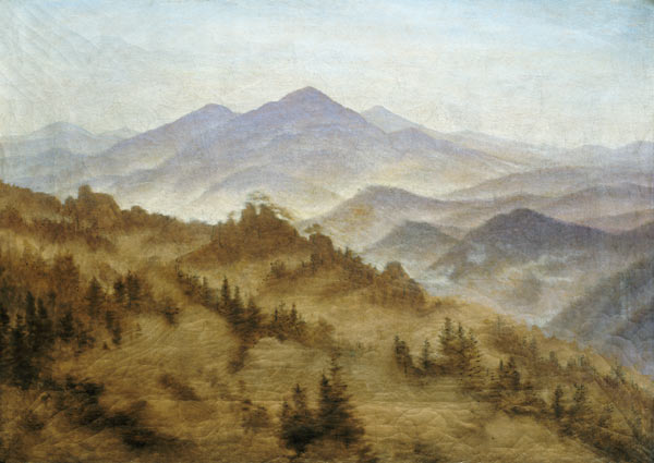 Paesaggio con la montagna di Rosenberg in Svizzera a Caspar David Friedrich