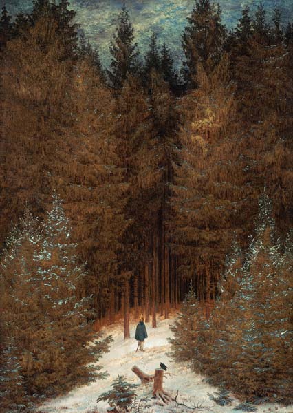The Chasseur in the woods a Caspar David Friedrich