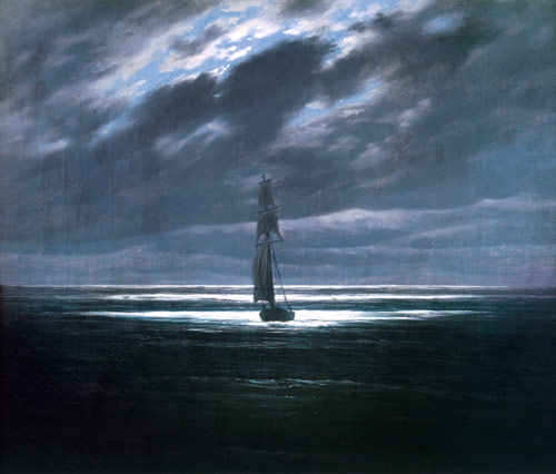 Mare al chiaro di luna a Caspar David Friedrich