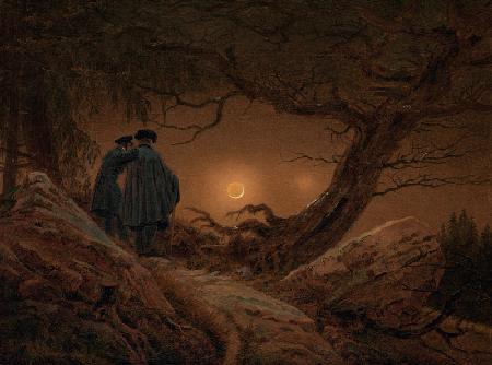 Due uomini contemplano la luna 1819/20