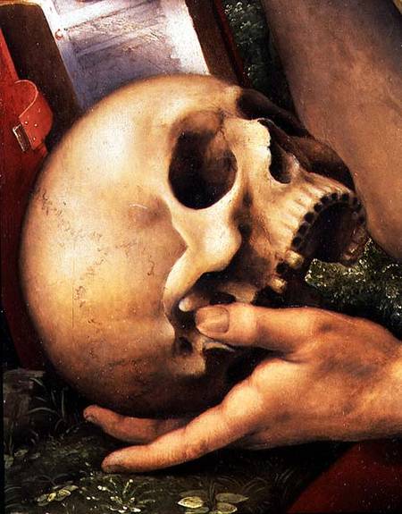 St. Jerome, detail of the skull a Cesare  da Sesto