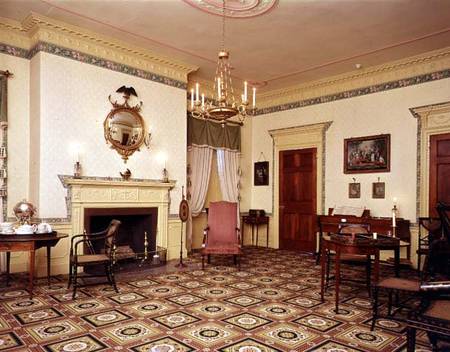 Drawing room at the Harrison Gray Otis House, Boston 1795, Probably designed a Charles  Bulfinch