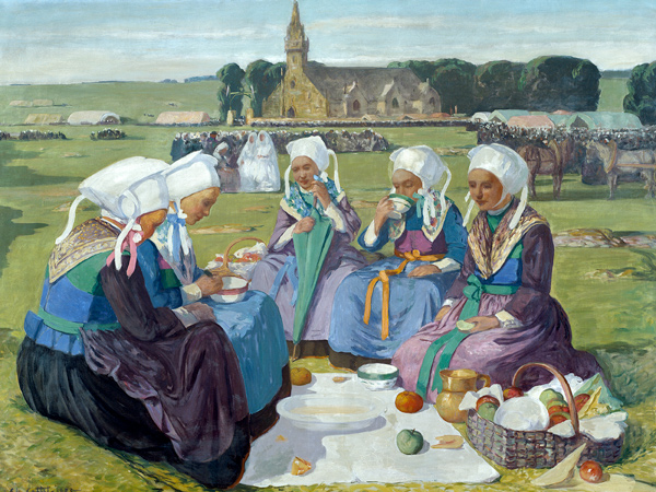 Women of Plougastel at the Pardon of Notre-Dame de la Palud, 1903 (oil on canvas) a Charles Cottet