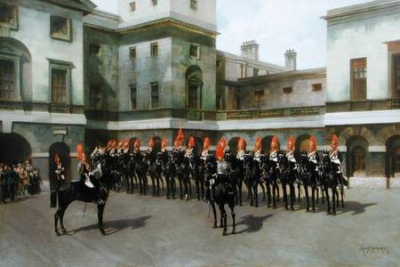 The Blues and Royals, Guard Mounting Parade, Whitehall a Charles Edouard Armand-Dumaresq