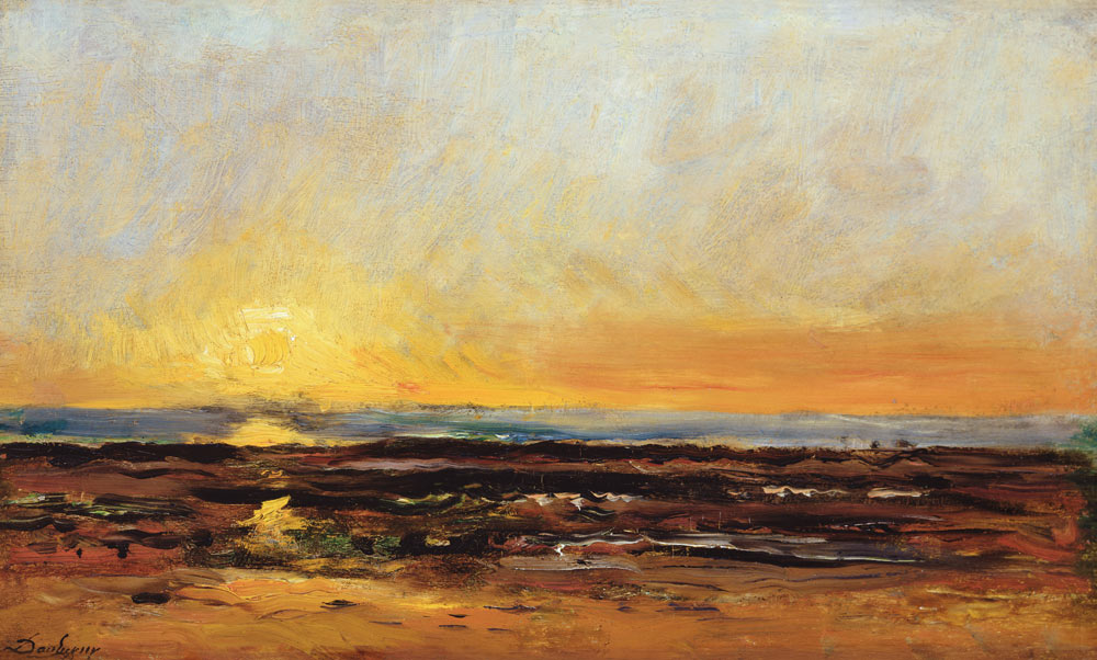 Sunset on the Sea Coast a Charles-François Daubigny