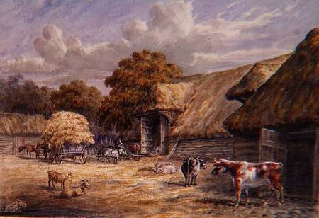 The farmyard of Mr. Harrison's Barton Farm, Buckland, near Dover, from an album of British landscape a Charles Gier White