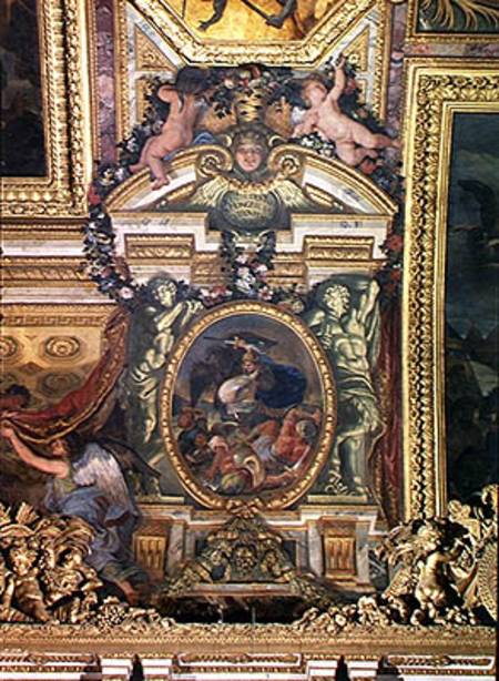 Defeat of the Turks in Hungary by the King's Troops in 1664, Ceiling Painting from the Galerie des G a Charles Le Brun
