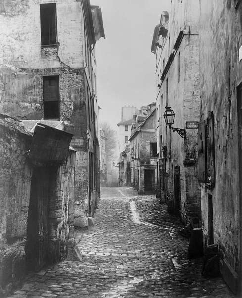 Rue Traversine, from rue d''Arras, Paris, between 1858-78 (b/w photo)  a Charles Marville