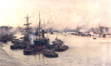 The Port of London a Charles William Wyllie