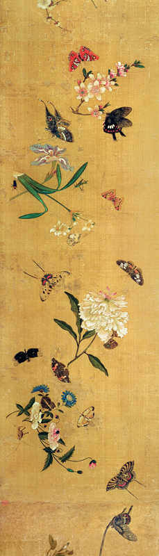 One Hundred Butterflies, Flowers and Insects, detail from a handscroll a Chen Hongshou