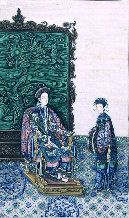 Empress Seated with a Lady a Scuola Cinese