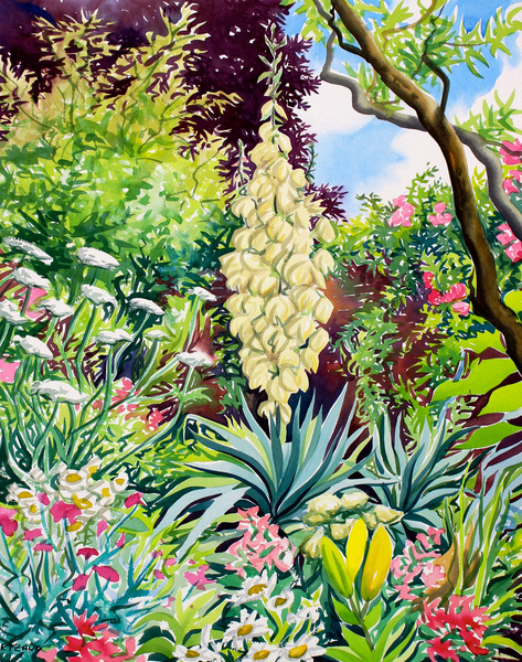 Garden with Flowering Yucca a Christopher  Ryland