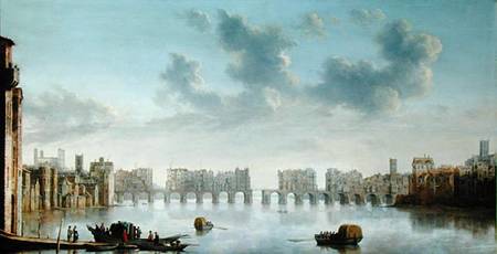Old London Bridge a Claude de Jongh