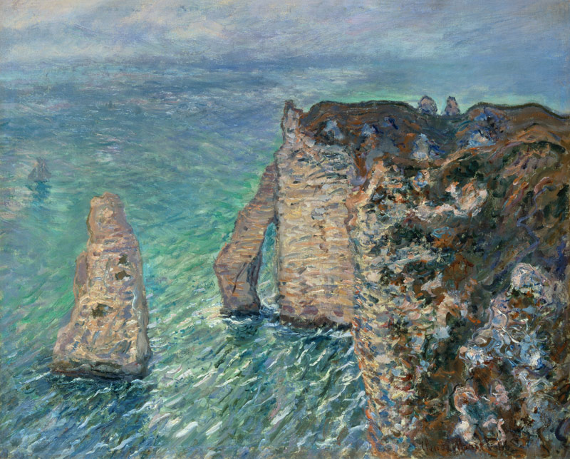 Aiguille and ports this ' Avel in Etretat. a Claude Monet