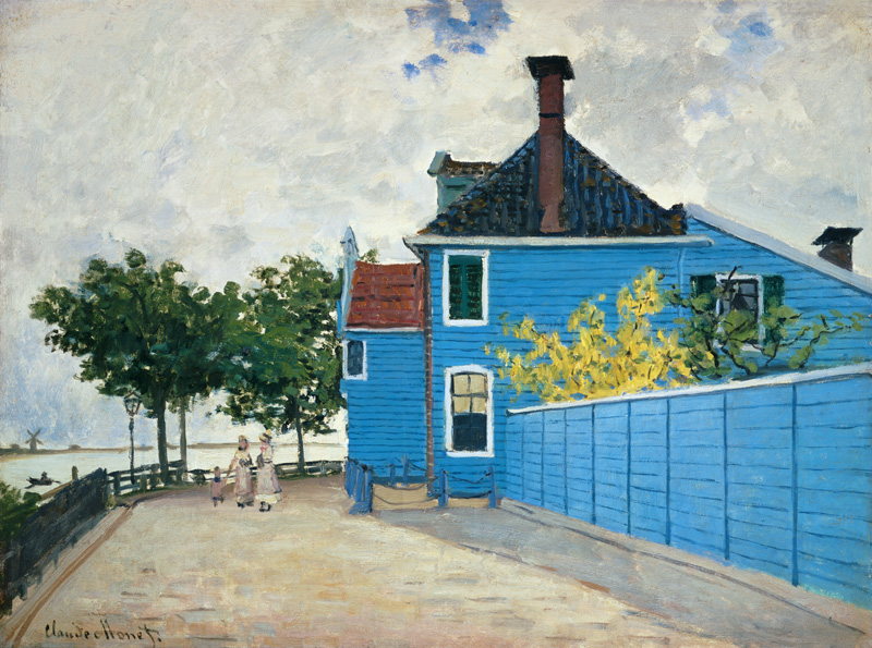 The blue house in Zaandam. a Claude Monet
