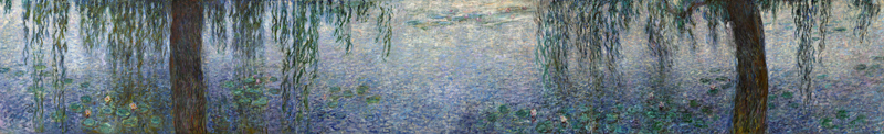 The Water Lilies - Clear Morning with Willows a Claude Monet