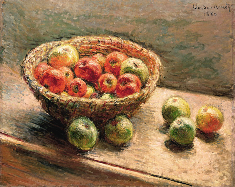 Ein Korb mit Äpfeln a Claude Monet