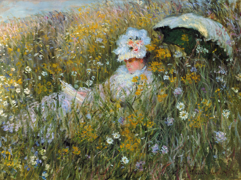 Nel campo di fiori - olio su tela di Claude Monet come stampa d\'arte o  dipinto.