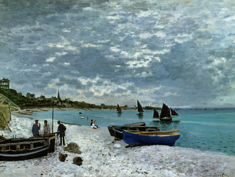 La spiaggia di Sainte-Adresse a Claude Monet