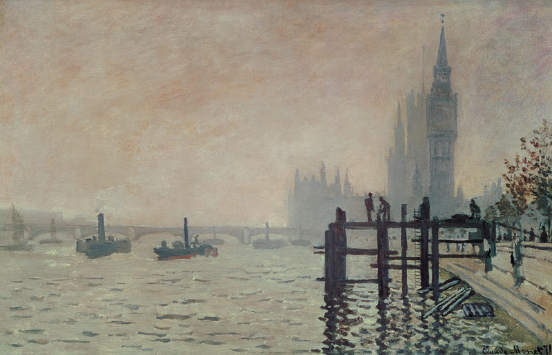 The Thames below Westminster a Claude Monet